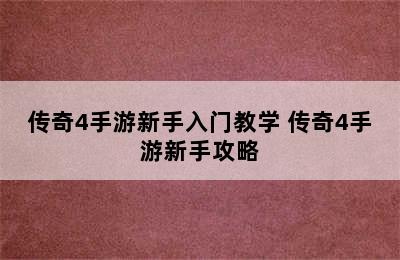 传奇4手游新手入门教学 传奇4手游新手攻略